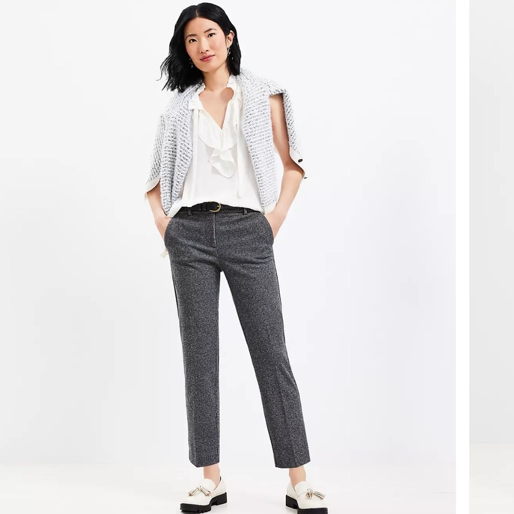 LOFT The Riviera Slim Pants in Brushed Houndstooth